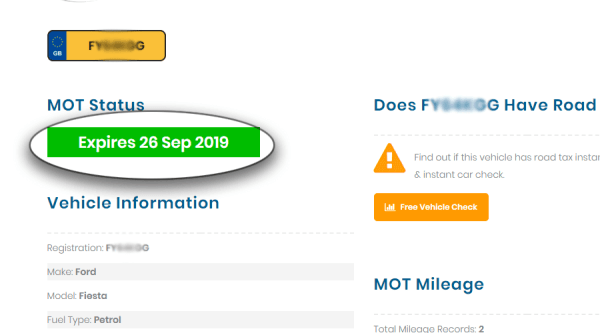 check mot date online